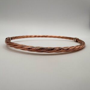 Italian 925 Sterling Silver & 14K Gold Cable Bracelet - 57 AR Hallmark - 3g